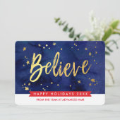 企業のHOLIDAYスクリプトnavy red金ゴールド シーズンカード (スタンド正面)