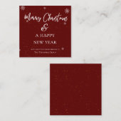 企業のHoliday Merry Christmas & Happy Newyear ノートカード (正面/裏面)