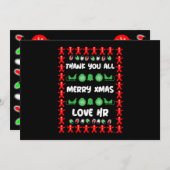 企業のHRクリスマスギフトホリデーカード サンキューカード (正面/裏面)