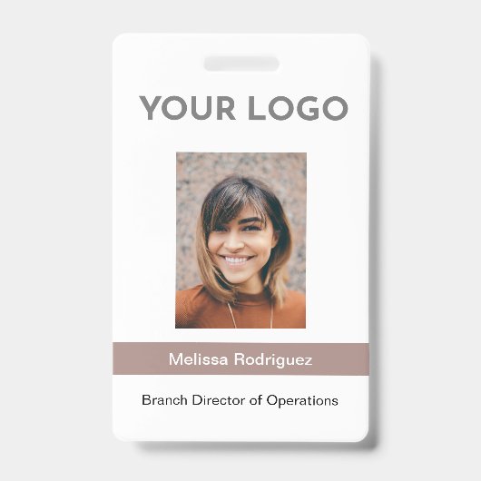 企業のTaupe従業員の写真ID バッジ (Front)