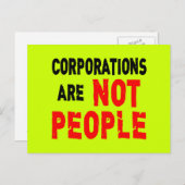 企業は人ではない 抗議Tシャツ ポストカード (正面/裏面)