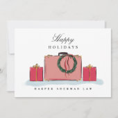 企業オフィス トラベル スーツケース ホリデー シーズンカード (正面)