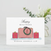 企業オフィス トラベル スーツケース ホリデー シーズンカード (スタンド正面)