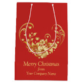 企業クリスマスパーティーのギフトバッグ ミディアムペーパーバッグ (裏面)