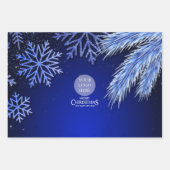 企業クリスマス ロゴ ロイヤルブルー ラッピングペーパーシート (正面3)