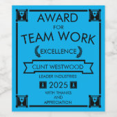 企業スタッフチームワーク賞 ワインラベル (シングルラベル)