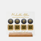 企業ソーシャルメディアQRコードアクリル記号 アクリルサイン (正面)