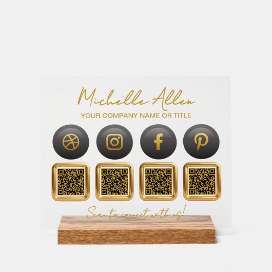 企業ソーシャルメディアQRコードアクリル記号 アクリルサイン (正面)