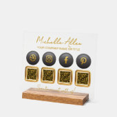 企業ソーシャルメディアQRコードアクリル記号 アクリルサイン (傾斜)