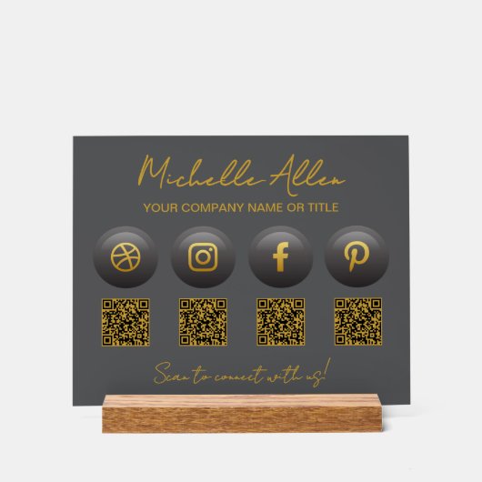 企業ソーシャルメディアQRコード アクリルサイン (正面)