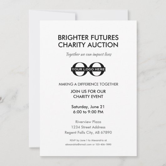 企業チャリティイベント招待状 招待状 (正面)