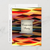 企業パーティー 遊び心あふれる鮮やかなデザイン インビテーションポストカード (正面/裏面)