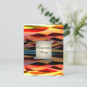 企業パーティー 遊び心あふれる鮮やかなデザイン インビテーションポストカード (スタンド正面)