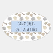 企業ビジネス用水の色の海のシェル 楕円形シール (正面)