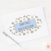 企業ビジネス用水の色の海のシェル 楕円形シール (封筒)