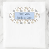 企業ビジネス用水の色の海のシェル 楕円形シール (バッグ)