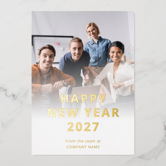 企業フォトロゴQRコード 謹賀新年 2027 箔シーズンカード (正面)
