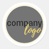 企業マーケティング上のビジネスカスタムブランドロゴ ラウンドシール (正面)