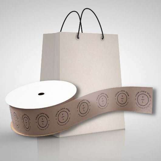 企業モダンブランドBeige Packaging Business Logo グログランリボン