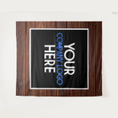 企業ロゴの展示会用木製背景パネル タペストリー (正面(横))