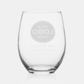 企業ロゴまたはブランドモダンプロフェッショナル ステムなしワイングラス (裏面)
