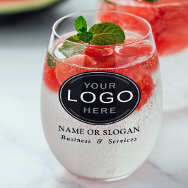 企業ロゴまたはブランドモダンプロフェッショナル ステムなしワイングラス