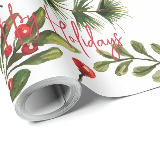 企業ロゴを追加 年間休暇 従業員 祝祭日 ラッピングペーパー (ロールコーナー)