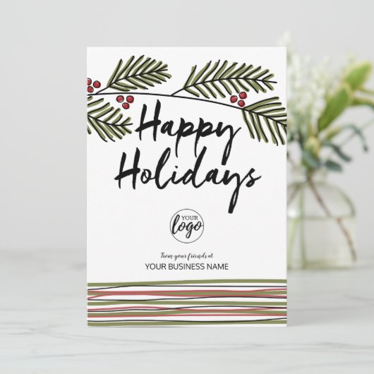 企業ロゴを追加 - 現代的で遊び心のあるブランチ シーズンカード (スタンド正面)