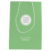 企業ロゴ入り緑色バッグ ビジネス詳細 ミディアムペーパーバッグ (裏面)