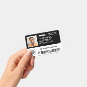 企業ロゴ写真IDバーコードブラック名 バッジ (手持ち)