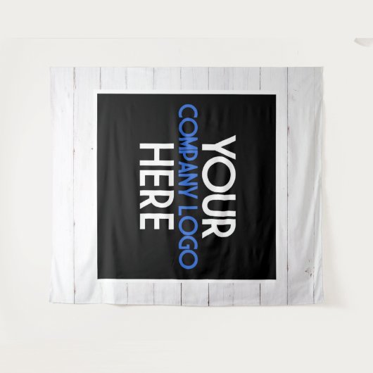 企業ロゴ展示会バックドロップ木製背景 タペストリー (正面(横))