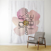 企業ロゴ展示会バックドロップ 白い木材 タペストリー (インサイチュ)