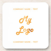 企業ロゴ文字スローガン金ゴールドブランドカラー コースター (正面)