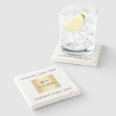 企業ロゴ文字スローガン ストーンコースター (横)