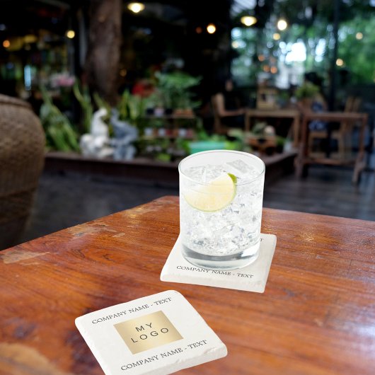 企業ロゴ文字スローガン ストーンコースター