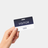 企業ロゴ訪問者バッジ ネイビーブルー バッジ (手持ち)