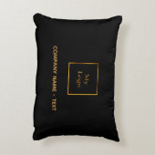 企業ロゴ黒金ゴールドエレガントモダン アクセントクッション (裏面(縦))