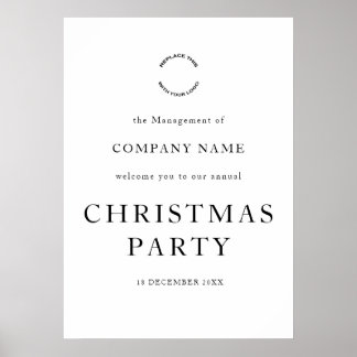 企業ロゴ クリスマス パーティへようこそ ポスター