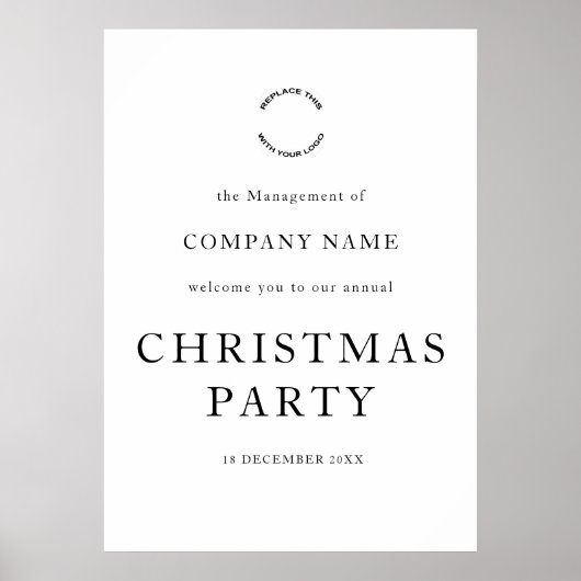 企業ロゴ クリスマス パーティへようこそ ポスター (正面)