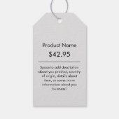 企業ロゴ - グレーとブラックの価格タグ ギフトタグ (裏面)