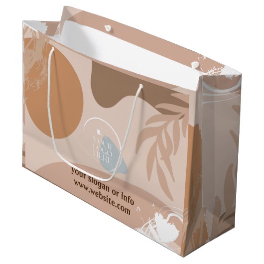 企業ロゴ　コーポレート　ビジネス　ミニマリスト　シック ラージペーパーバッグ (正面アングル)