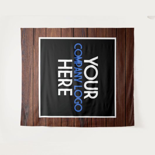 企業ロゴ トレードショー 背景 木製 タペストリー (正面(横))