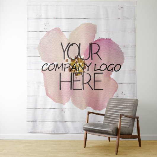 企業ロゴ トレードショー 背景 白い木 タペストリー (インサイチュ)