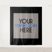 企業ロゴ トレードショー 背景 黒 タペストリー (正面)