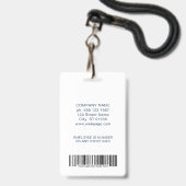 企業ロゴ バーコード カスタム メディア ID タグ バッジ (裏面(ネックストラップ付))
