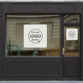 企業ロゴ | ビジネス カスタム グレー スクエア ウィンドウサイン