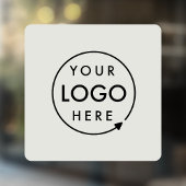 企業ロゴ | ビジネス カスタム グレー スクエア ウィンドウサイン