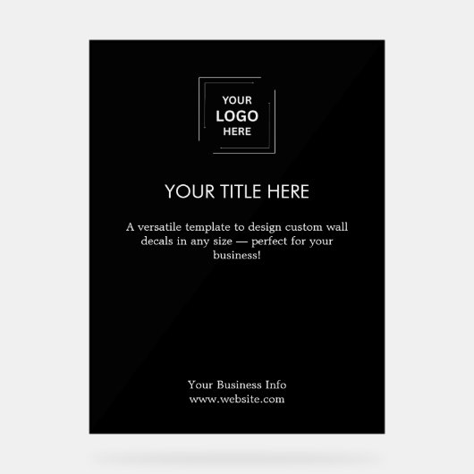 企業ロゴ | ブラック モダン プロフェッショナル アクリルサイン (正面)