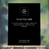 企業ロゴ | ブラック モダン プロフェッショナル アクリルサイン (ニュートラル)