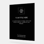 企業ロゴ | ブラック モダン プロフェッショナル アクリルサイン (傾斜)